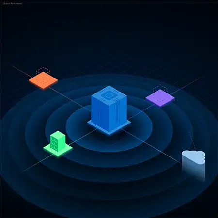 A image showing how CoreSite data centers act as a hub for enterprises, clouds, IT service providers and digital platforms.