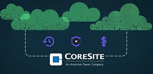 A thumbnail image linking to an Open Cloud Exchange (OCX) explainer video on CoreSite YouTube channel.