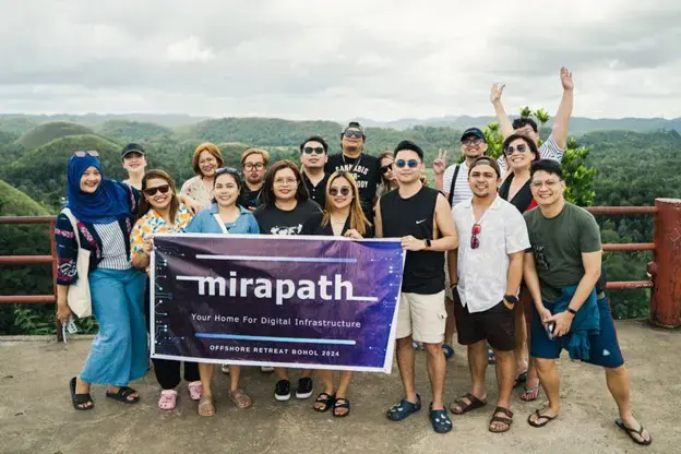 A photograph of the Mirapath staff on a company outing.