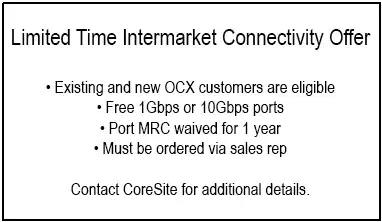 A call out showing the details of the OCX intermarket connectivity offer.