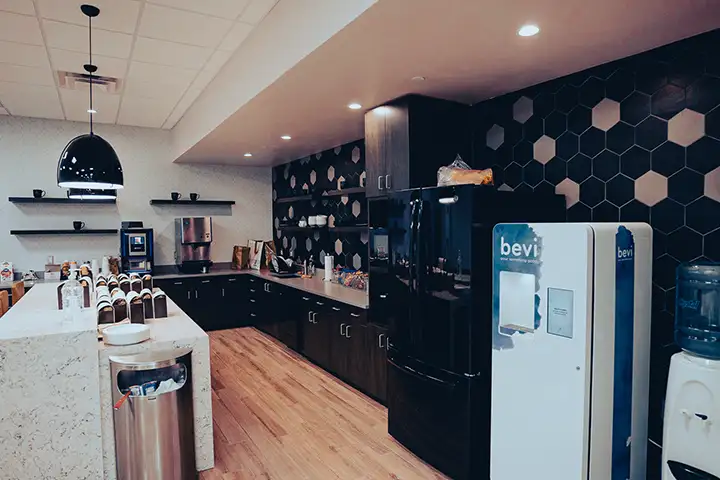 A photograph of the kitchen area in the OR1 data center.